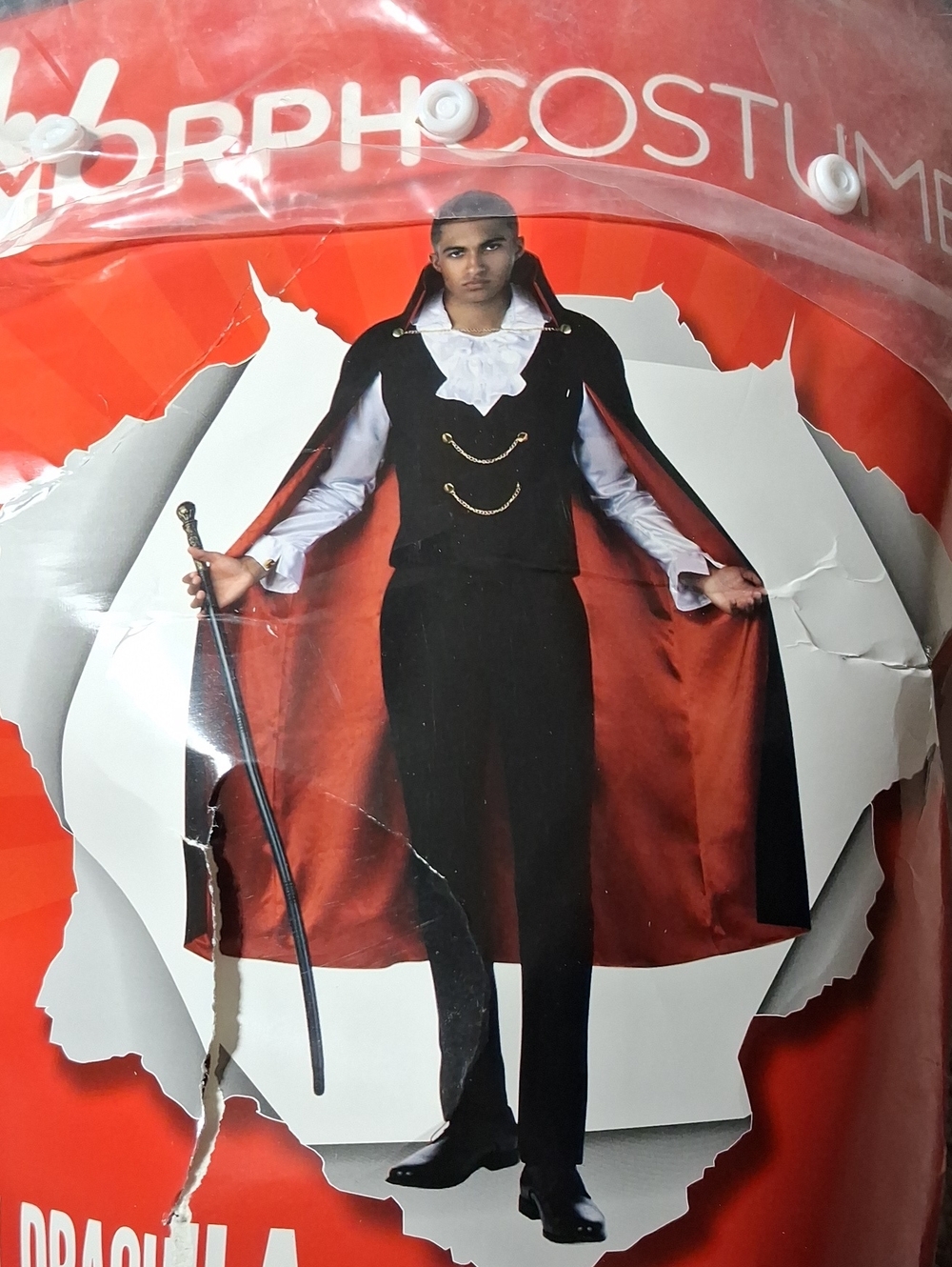 Black and Red Dracula Cape Costume
